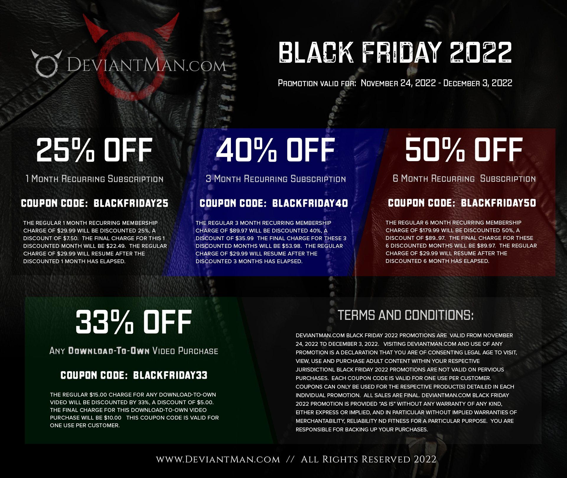 DeviantMan.com Black Friday 2022 Subscription and Download-To-Own Promotion